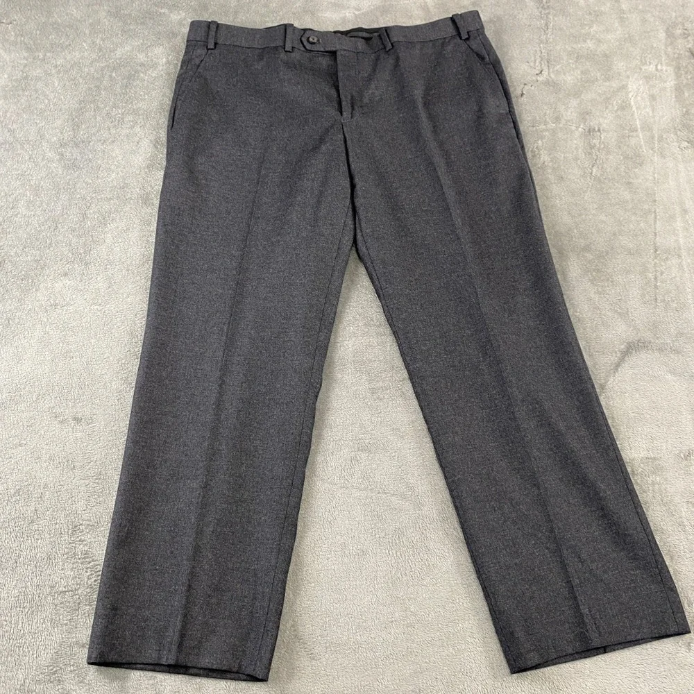 Lauren Ralph Lauren Dress Pants Mens 40x30 Grey Wool Silk Flat Front Trousers